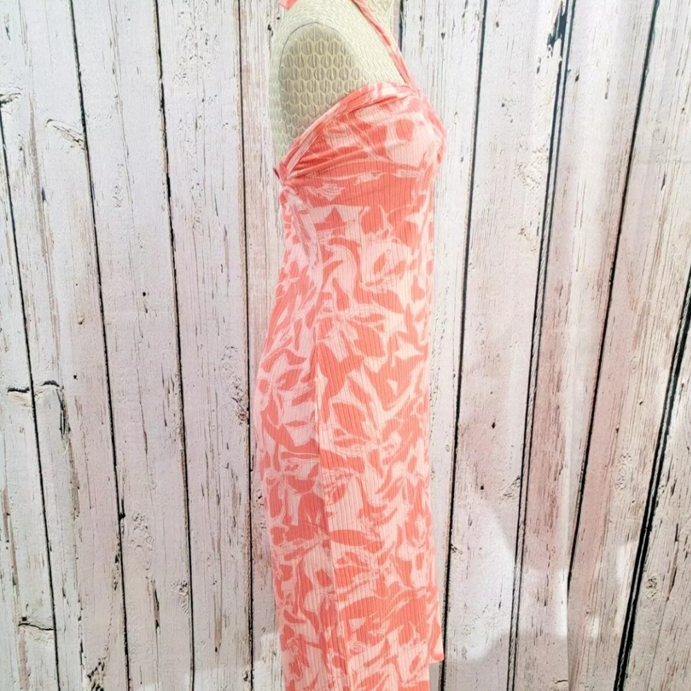 Nine West Women's XXL Pink Floral Halter Maxi Dress Beach Summer Mexico Vacation - Picture 6 of 13